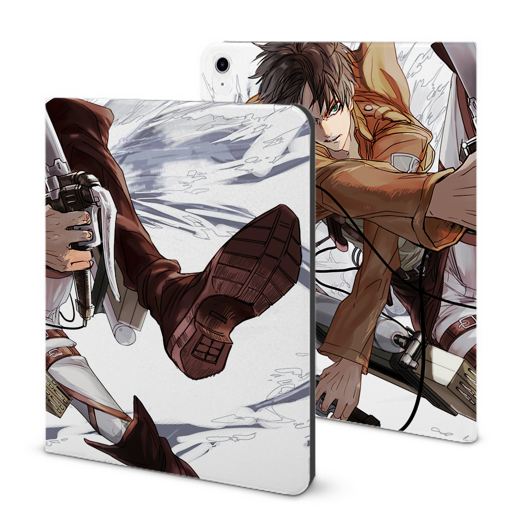 （画像用） 進撃の巨人 Attack on Titan IPad ケース ブック型 PUレザー TPU 耐衝撃 軽量 薄型 ペン収納なし 全面保護 IPad 各モデル対応